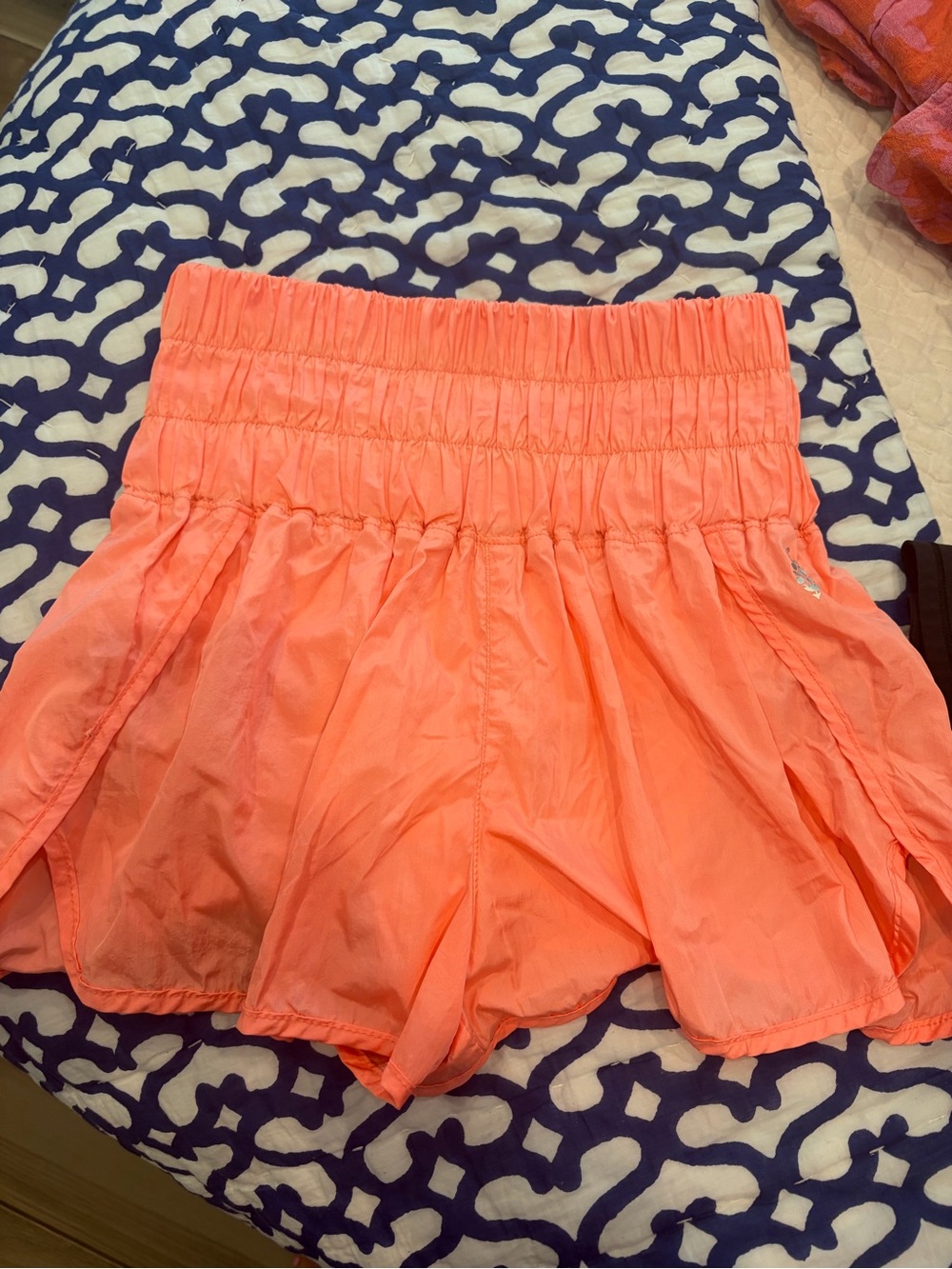 FP Movement by Free People Coral High-Waist Smocked Shorts